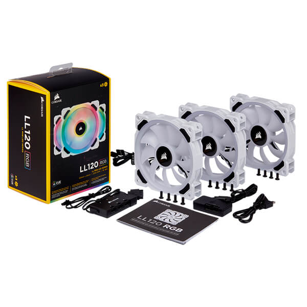 Corsair ICUE LL120 RGB White Cabinet Fan (Triple-Pack)